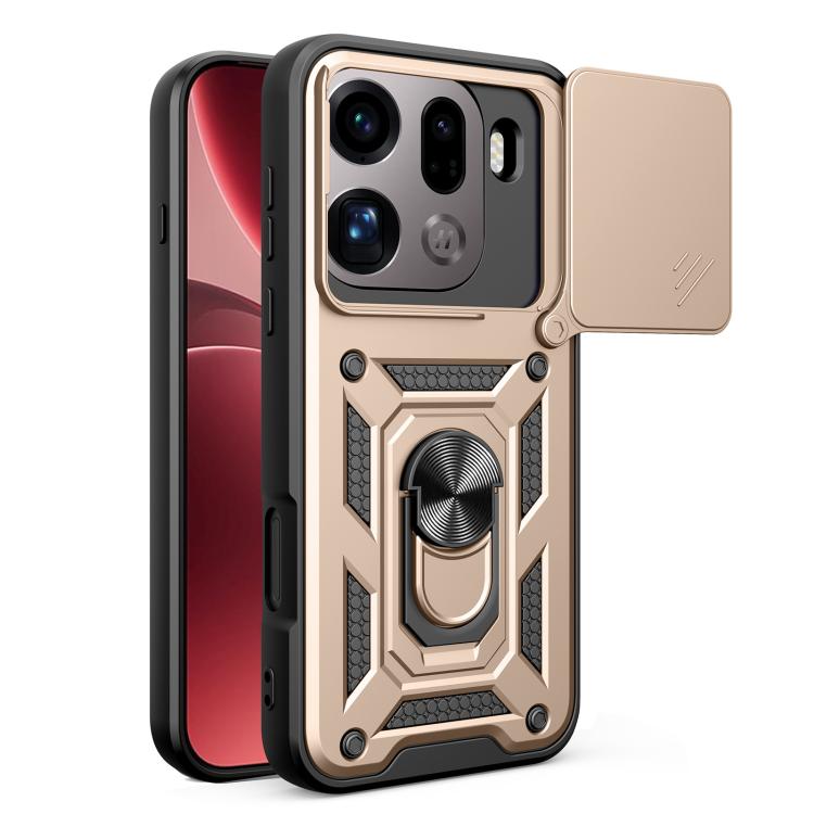 

For OPPO Find X9 Pro Sliding Camera Cover Design TPU+PC Phone Case(Gold)