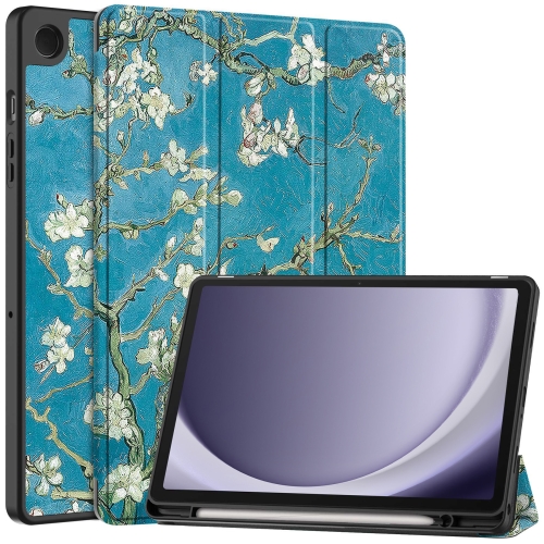 Pour Samsung Galaxy Tab A9 + Support peint à 3 plis Étui pour tablette en  cuir