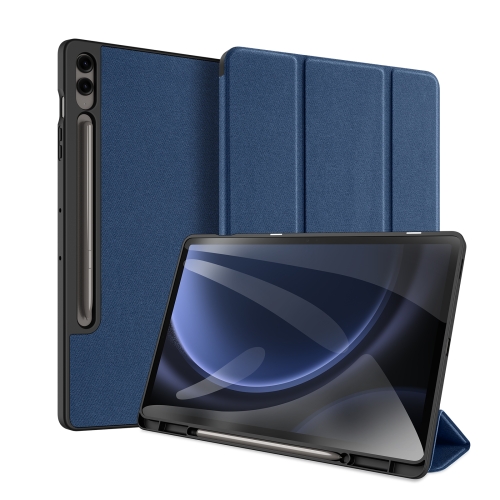 

For Samsung Galaxy Tab S9 FE+ DUX DUCIS Domo Series Magnetic Flip Leather Tablet Case(Blue)