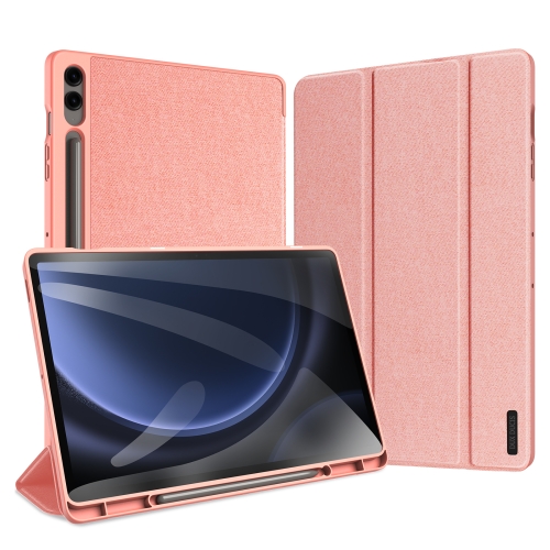 

For Samsung Galaxy Tab S9 FE+ DUX DUCIS Domo Series Magnetic Flip Leather Tablet Case(Pink)