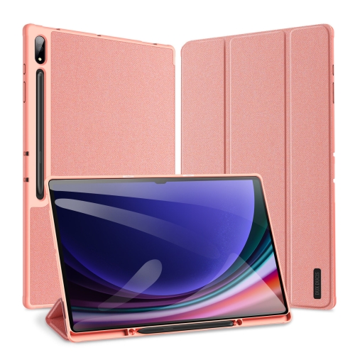 

For Samsung Galaxy Tab S10 Ultra DUX DUCIS Domo Series Magnetic Flip Leather Tablet Case(Pink)