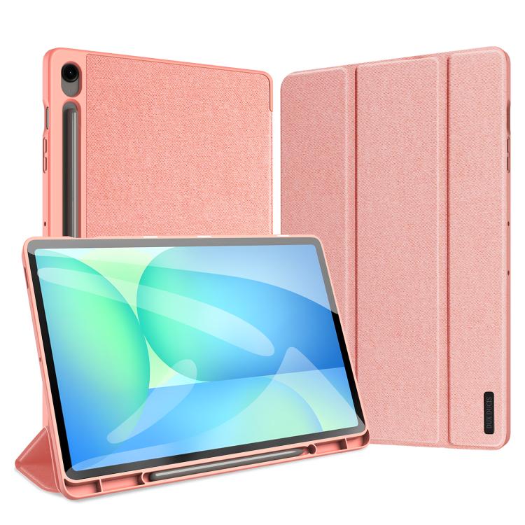 

For Samsung Galaxy Tab S10 FE+ DUX DUCIS Domo Series Magnetic Flip Leather Tablet Case(Pink)