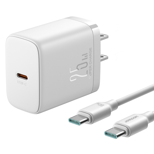 

JOYROOM JR-TCF11 25W USB-C / Type-C Port Fast Charger with Cable Set, US Plug(White)