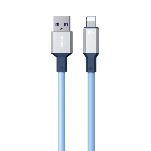 

WK WDC-17 2.4A USB to 8 Pin Silicone Data Cable, Length: 1.2m(Blue)