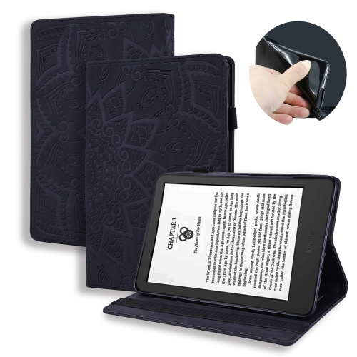 

For Amazon Kindle Paperwhite 12th 2024 Calf Texture Embossed Leather Tablet Case(Black)