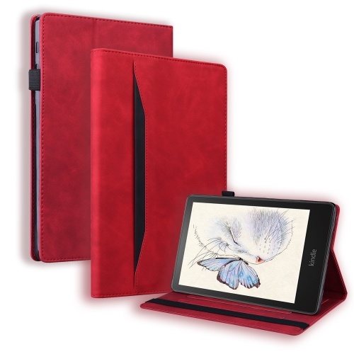 For Amazon Kindle Paperwhite 12th 2024 Splicing Shockproof Leather Tablet Case(Red)