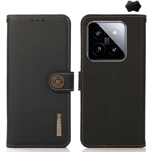 

For Xiaomi 14 KHAZNEH Custer Texture RFID Genuine Leather Phone Case(Black)