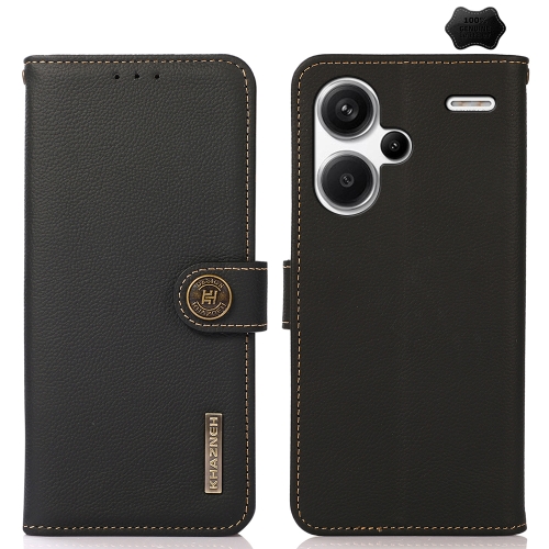 

For Xiaomi Redmi Note 13 Pro+ KHAZNEH Custer Texture RFID Genuine Leather Phone Case(Black)