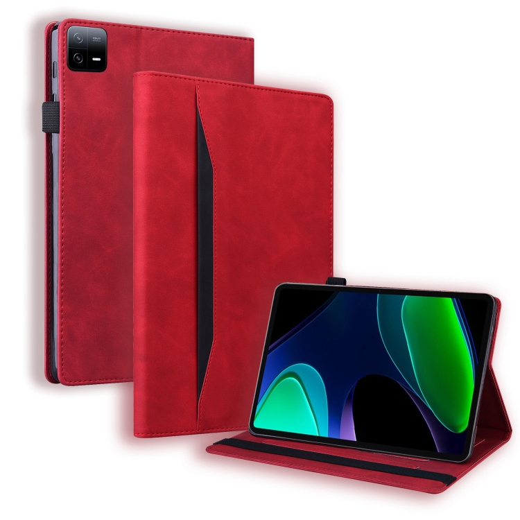 

For Xiaomi Pad 6 / Pad 6 Pro Splicing Shockproof Leather Tablet Case(Red)