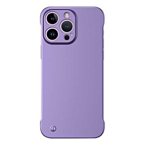 

For iPhone 15 Pro Frameless Metallic Paint Hybrid PC Phone Case(Deep Purple)