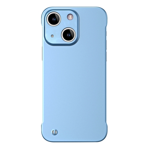 

For iPhone 15 Frameless Metallic Paint Hybrid PC Phone Case(Sierra Blue)