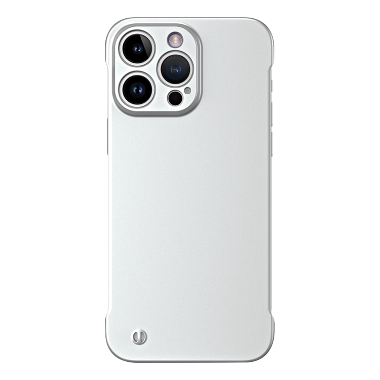

For iPhone 14 Pro Max Frameless Metallic Paint Hybrid PC Phone Case(Space Silver)