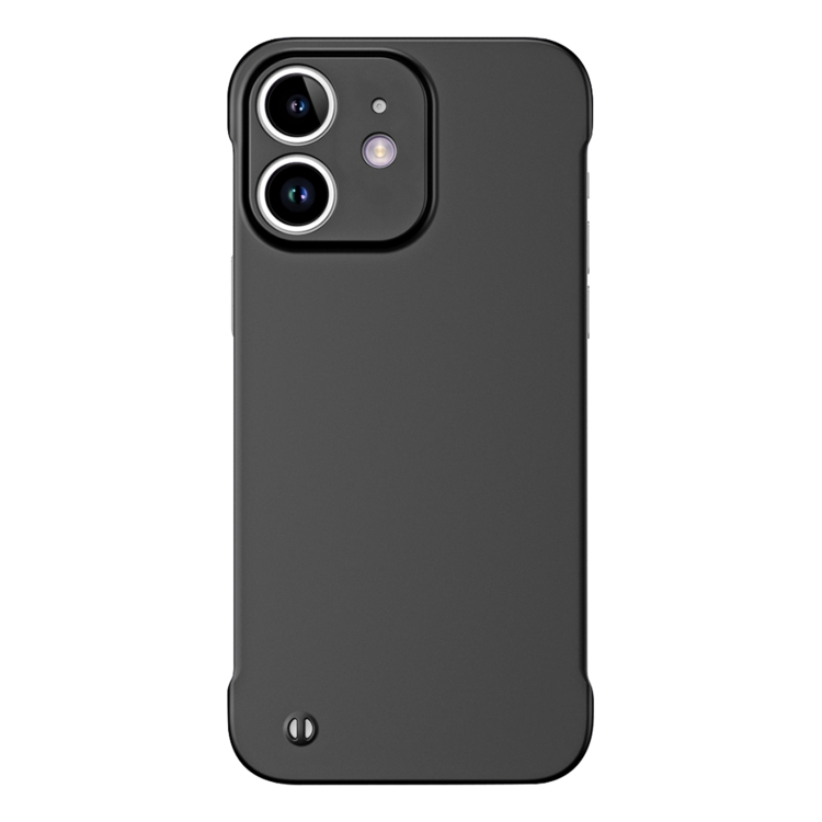 

For iPhone 12 Frameless Metallic Paint Hybrid PC Phone Case(Matte Black)