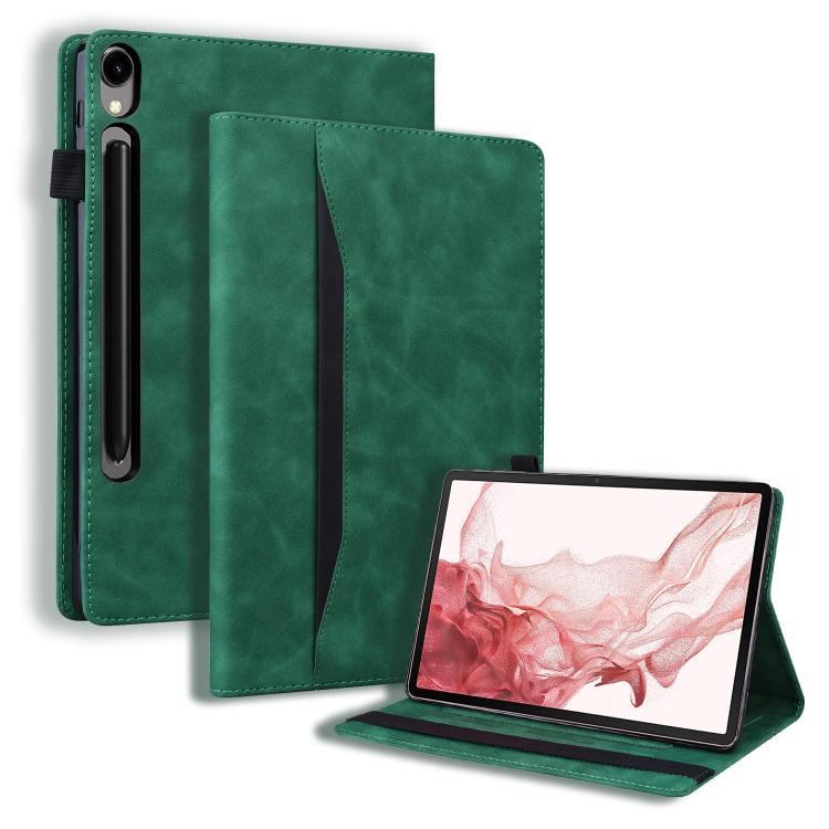 

For Samsung Galaxy Tab S10 FE+ Splicing Shockproof Leather Tablet Case(Green)