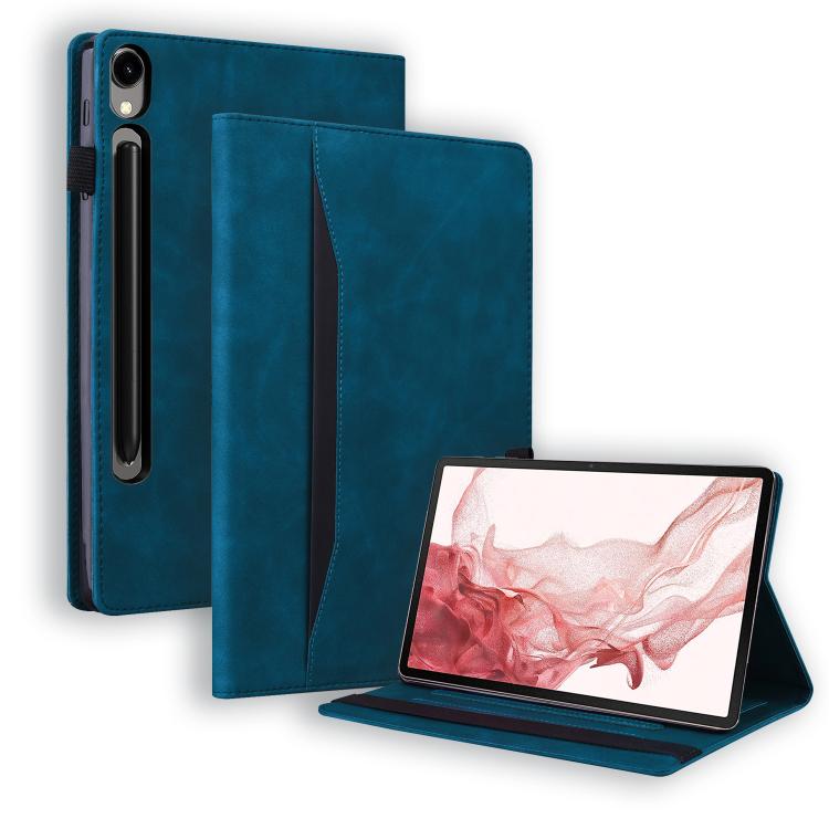 

For Samsung Galaxy Tab S10 FE+ Splicing Shockproof Leather Tablet Case(Blue)