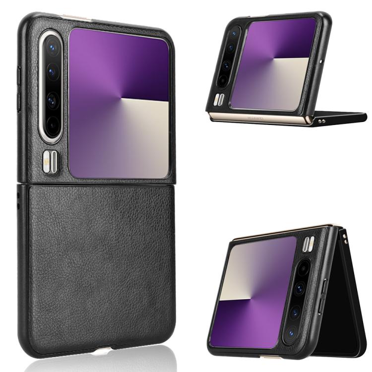 

For Huawei Pura X Litchi Texture Back Cover Phone Case(Black)
