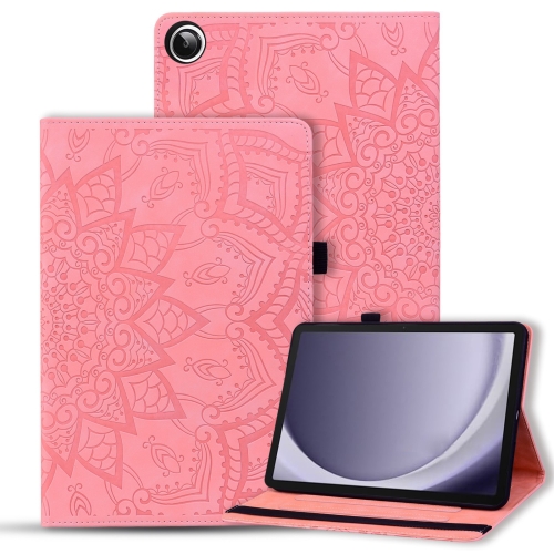 

For Samsung Galaxy Tab A9+ Calf Texture Embossed Leather Tablet Case(Pink)