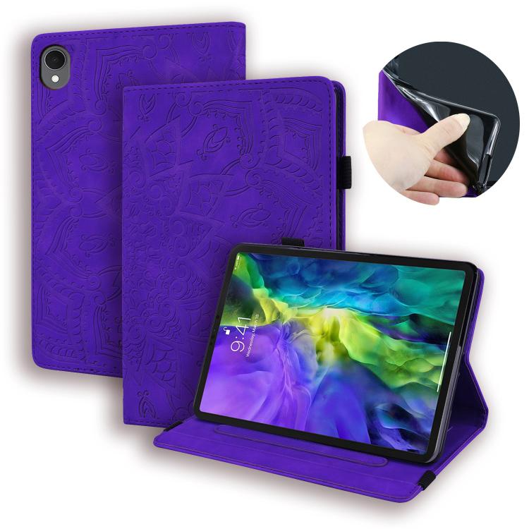 

For Samsung Galaxy Tab S11 Calf Texture Embossed Leather Tablet Case(Purple)