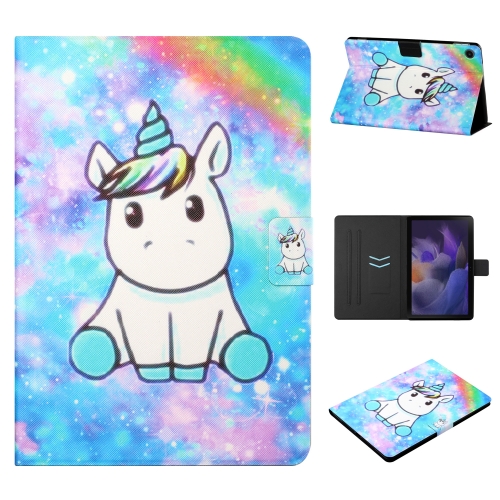 

For Samsung Galaxy Tab A9 Colored Drawing Horizontal Flip PU Tablet Case with Sleep / Wake-up Function(Unicorn)