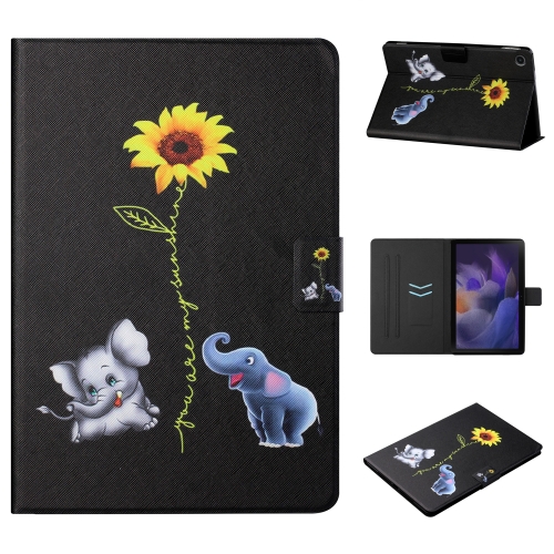 

For Samsung Galaxy Tab A9+ Colored Drawing Horizontal Flip PU Tablet Case with Sleep / Wake-up Function(Elephant)
