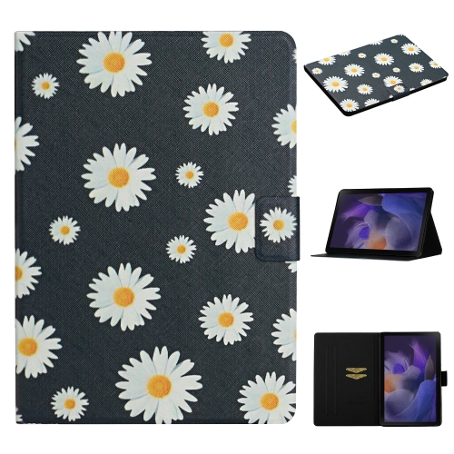 For Samsung Galaxy Tab A9+ Flower Pattern Horizontal Flip PU Tablet Case with Sleep / Wake-up Function(Small Daisies) dollar moissanite necklaces s925 silver pendant for women men hip hop jewelry pass diamonds tester with gra free shipping