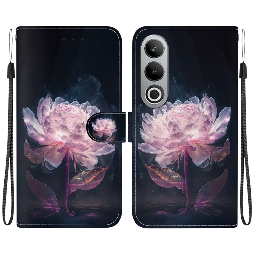 

For OnePlus Nord CE4 5G Crystal Texture Colored Drawing Leather Phone Case(Purple Peony)