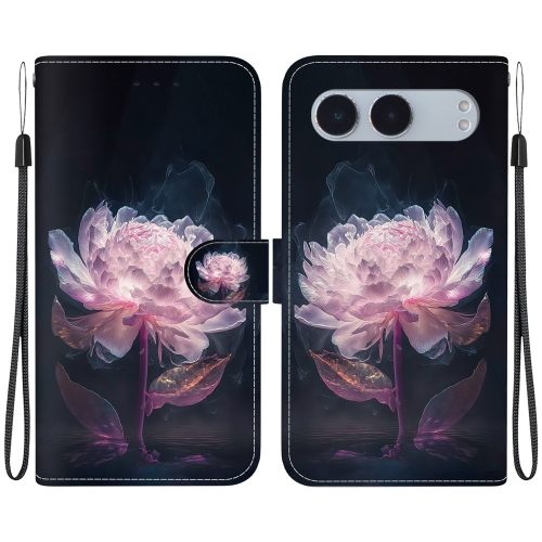 

For OnePlus Nord 4 Crystal Texture Colored Drawing Leather Phone Case(Purple Peony)