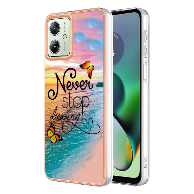 

For Motorola Moto G54 Electroplating IMD TPU Phone Case(Dream Butterfly)