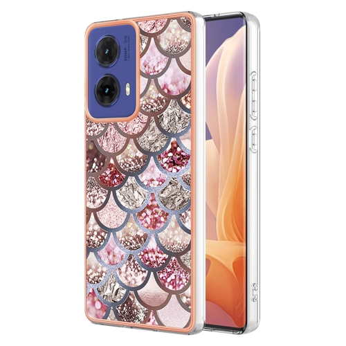 

For Motorola Moto G85 Electroplating IMD TPU Phone Case(Pink Scales)