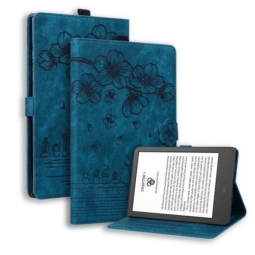 Para  Kindle 6.0 11th 2022 Funda para tableta de cuero inteligente  con relieve de gato