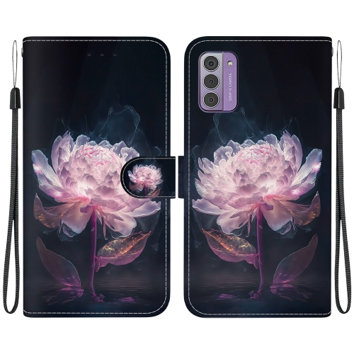 

For Nokia G42 Crystal Texture Colored Drawing Leather Phone Case(Purple Peony)