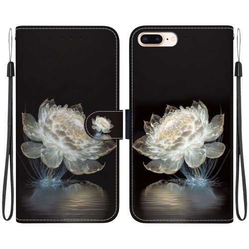 

For iPhone 8 Plus / 7 Plus Crystal Texture Colored Drawing Leather Phone Case(Crystal Peony)