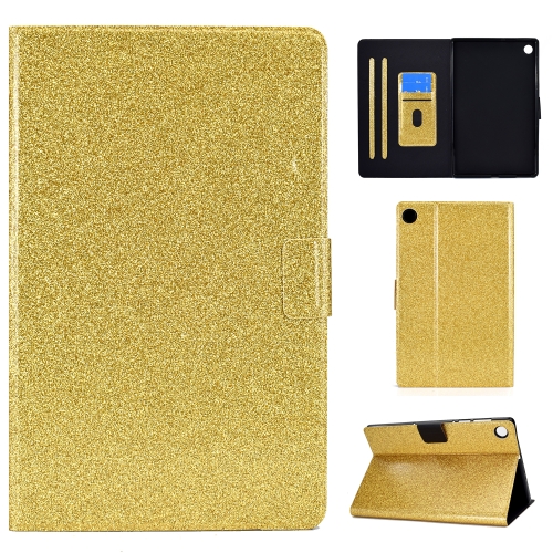 For Samsung Galaxy Tab A9+ Glitter Powder Leather Tablet Case with Sleep / Wake-up Function(Gold)