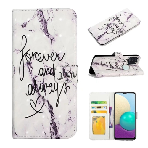 

For Samsung Galaxy A21s Oil Embossed 3D Drawing Leather Phone Case(Words Marble)