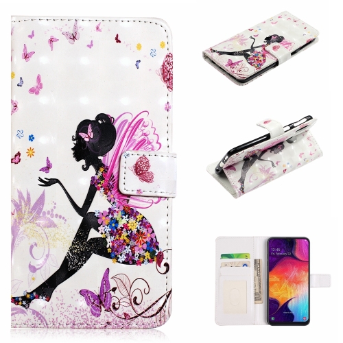 

For Samsung Galaxy A20e Oil Embossed 3D Drawing Leather Phone Case(Flower Fairy)