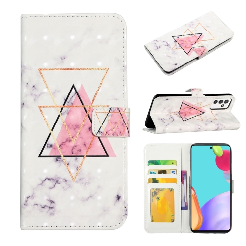 

For Samsung Galaxy A82 Oil Embossed 3D Drawing Leather Phone Case(Triangular Marble)