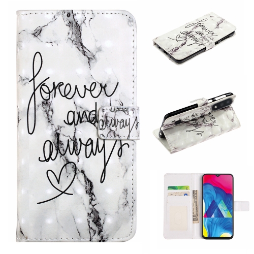 

For Samsung Galaxy A10 / M10 Oil Embossed 3D Drawing Leather Phone Case(Words Marble)