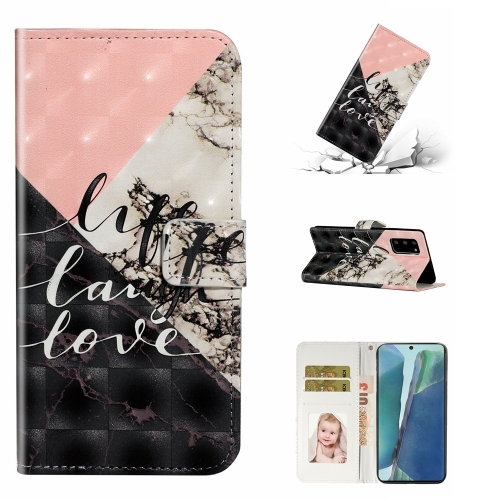 

For Samsung Galaxy Note20 Oil Embossed 3D Drawing Leather Phone Case(Stitching Marble)