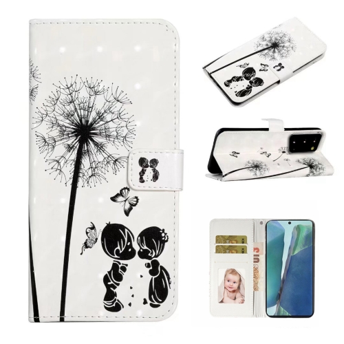 

For Samsung Galaxy Note20 Oil Embossed 3D Drawing Leather Phone Case(Couple Dandelion)