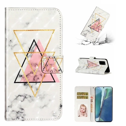 

For Samsung Galaxy Note20 Oil Embossed 3D Drawing Leather Phone Case(Triangular Marble)