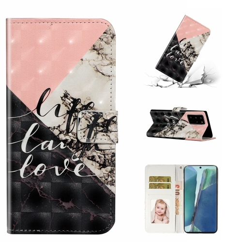 

For Samsung Galaxy Note20 Ultra Oil Embossed 3D Drawing Leather Phone Case(Stitching Marble)