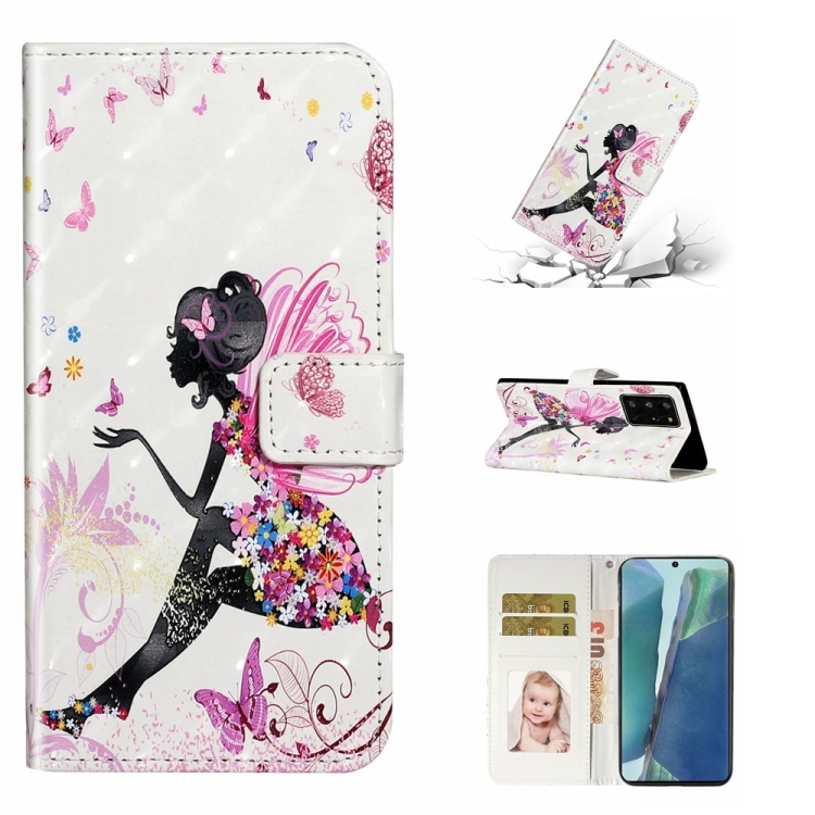 

For Samsung Galaxy Note20 Ultra Oil Embossed 3D Drawing Leather Phone Case(Flower Fairy)