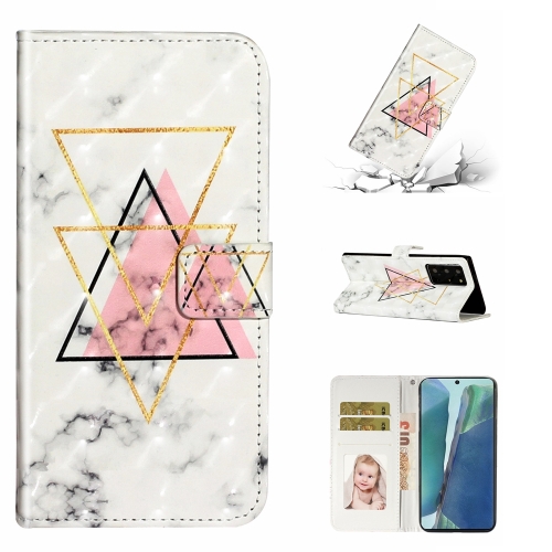 

For Samsung Galaxy Note20 Ultra Oil Embossed 3D Drawing Leather Phone Case(Triangular Marble)