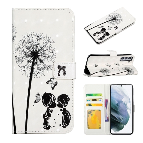 

For Samsung Galaxy S22 5G Oil Embossed 3D Drawing Leather Phone Case(Couple Dandelion)