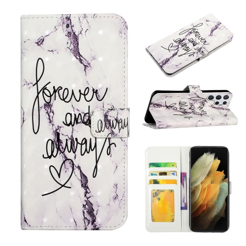 

For Samsung Galaxy S22 Ultra 5G Oil Embossed 3D Drawing Leather Phone Case(Words Marble)