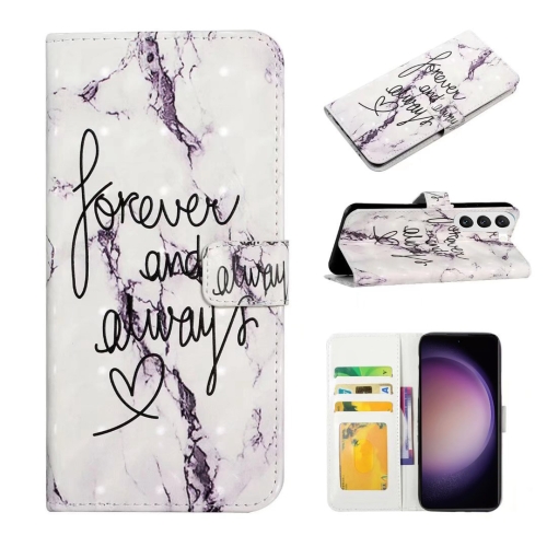 

For Samsung Galaxy S23 5G Oil Embossed 3D Drawing Leather Phone Case(Words Marble)