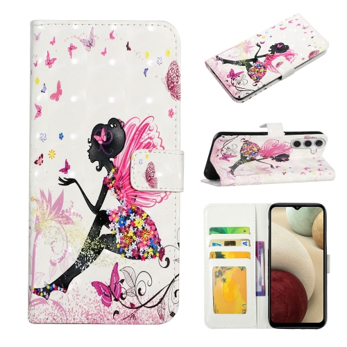 

For Samsung Galaxy A15 Oil Embossed 3D Drawing Leather Phone Case(Flower Fairy)