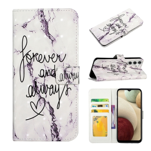 

For Samsung Galaxy A15 Oil Embossed 3D Drawing Leather Phone Case(Words Marble)