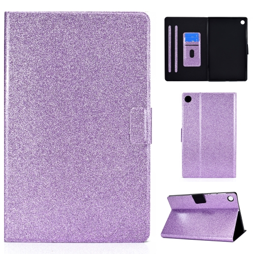 For Samsung Galaxy Tab A9 Glitter Powder Leather Tablet Case(Purple)