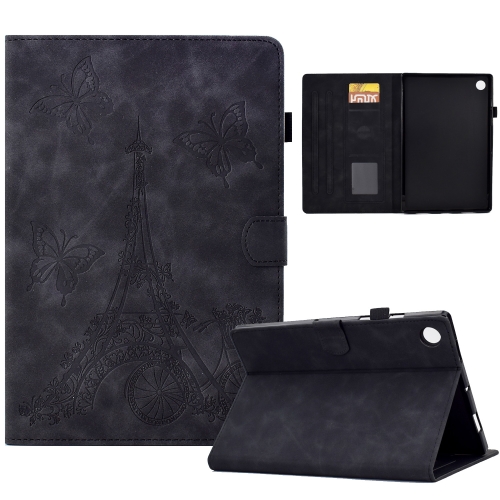 

For Samsung Galaxy Tab A9+ Embossed Tower Flip Leather Tablet Case with Sleep / Wake-up Function(Black)